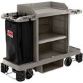 Suncast Suncast  Housekeeping Cart, Standard Plus with 4 Premium Rollers, Platinum HKC1550